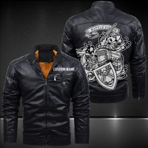 Zip Pocket Motorcycle Leather Jacket Western Mercenary Knight Battle Fields Motorcycle Rider