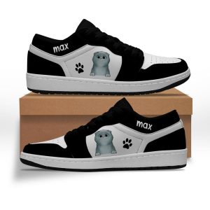 Cat Lover Gift Personalized Name White And Black Jd Sneakers
