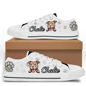 Dog Lover Gift Personalized Name Low Top Color Shoes