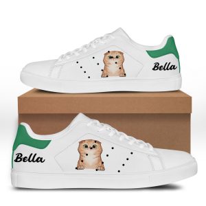 Cat Lover Gift Personalized Cat Breed And Name Skate Color Shoes