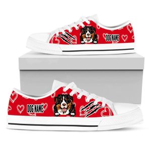 Dog With Heart Personalized Name Low Top Shoes
