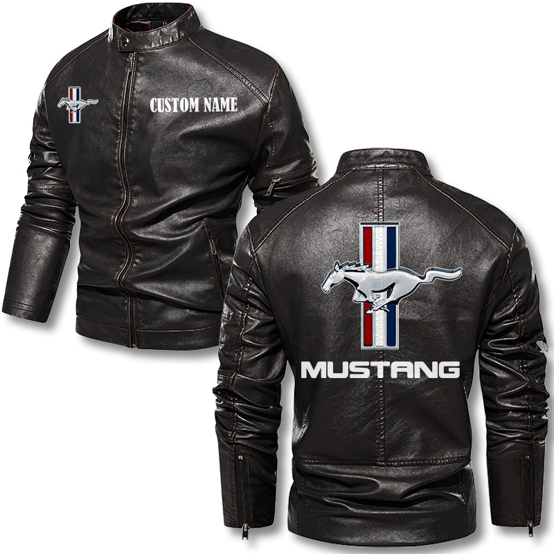 Ford Mustang Leather Jacket, Warm Jacket, Winter Outer Wear – Vetigoti