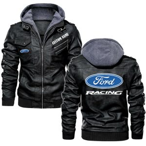 Ford Racing Leather Jacket, Warm Jacket, Winter Outer Wear