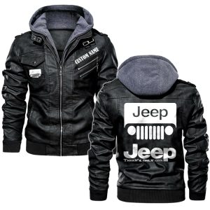 Jeep Leather Jacket, Warm Jacket, Winter Outer Wear