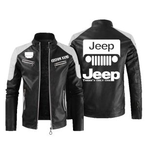 Jeep Leather Jacket, Warm Jacket, Winter Outer Wear