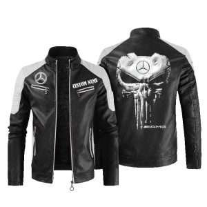 Custom Name Punisher Skull AMG Leather Jacket, Warm Jacket, Winter Outer Wear