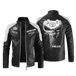 Custom Name Punisher Skull Hilux Leather Jacket, Warm Jacket, Winter Outer Wear