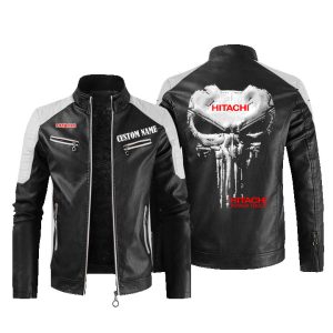 Custom Name Punisher Skull Hitachi Leather Jacket, Warm Jacket, Winter Outer Wear