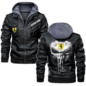 Custom Name Punisher Skull LaFerrari Leather Jacket, Warm Jacket, Winter Outer Wear