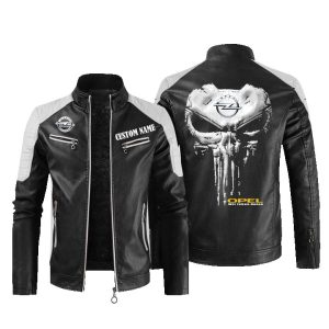 Custom Name Punisher Skull Opel Leather Jacket, Warm Jacket, Winter Outer Wear