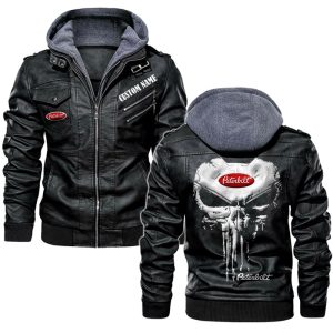Custom Name Punisher Skull Peterbilt Leather Jacket, Warm Jacket, Winter Outer Wear
