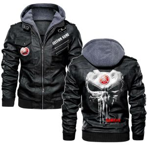 Custom Name Punisher Skull Yamaha Leather Jacket, Warm Jacket, Winter Outer Wear
