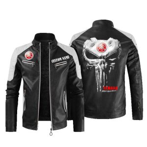 Custom Name Punisher Skull Yamaha Leather Jacket, Warm Jacket, Winter Outer Wear