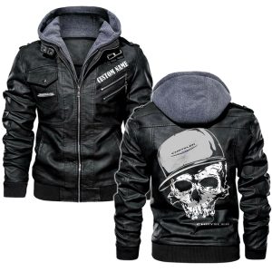 Custom Name Skull Design Chrysler Leather Jacket, Warm Jacket, Winter Outer Wear