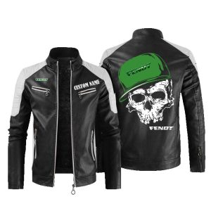 Custom Name Skull Design Fendt Leather Jacket, Warm Jacket, Winter Outer Wear