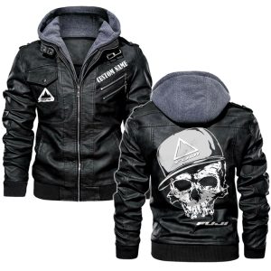 Custom Name Skull Design Fuji Bikes Leather Jacket, Warm Jacket, Winter Outer Wear