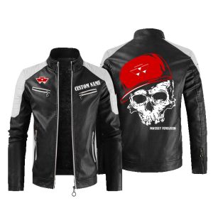 Custom Name Skull Design Massey Ferguson Leather Jacket, Warm Jacket, Winter Outer Wear