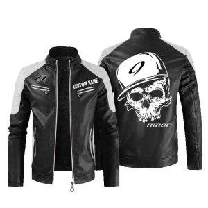 Custom Name Skull Design Niner Bikes Leather Jacket, Warm Jacket, Winter Outer Wear