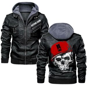Custom Name Skull Design Oldsmobile Cutlass Leather Jacket, Warm Jacket, Winter Outer Wear