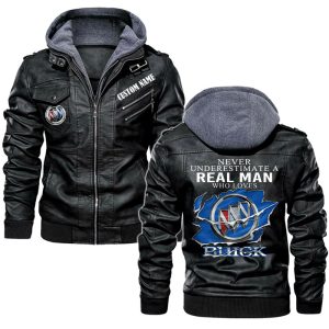 Never Underestimate A Real Man Who Loves Buick Leather Jacket, Warm Jacket, Winter Outer Wear