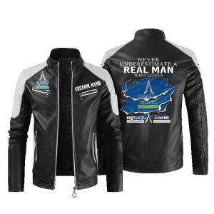 Never Underestimate A Real Man Who Loves Deutz Fahr Leather Jacket, Warm Jacket, Winter Outer Wear