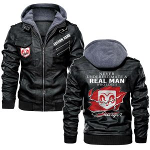 Never Underestimate A Real Man Who Loves Dodge Charger Leather Jacket, Warm Jacket, Winter Outer Wear