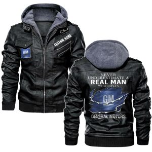 Never Underestimate A Real Man Who Loves General Motors Leather Jacket, Warm Jacket, Winter Outer Wear