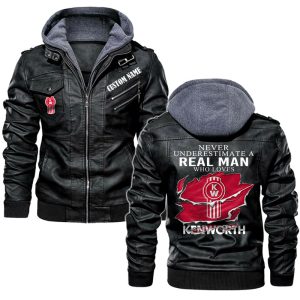 Never Underestimate A Real Man Who Loves Kenworth Leather Jacket, Warm Jacket, Winter Outer Wear