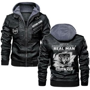 Never Underestimate A Real Man Who Loves Ram Leather Jacket, Warm Jacket, Winter Outer Wear