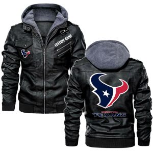 Houston Texans Custom Name Leather Jacket, Warm Jacket, Winter Outer Wear
