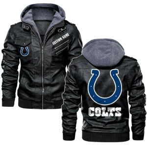 Indianapolis Colts Custom Name Leather Jacket, Warm Jacket, Winter Outer Wear