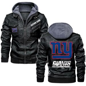 New York Giants Custom Name Leather Jacket, Warm Jacket, Winter Outer Wear