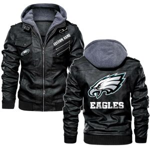 Philadelphia Eagles Custom Name Leather Jacket, Warm Jacket, Winter Outer Wear