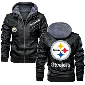 Pittsburgh Steelers Custom Name Leather Jacket, Warm Jacket, Winter Outer Wear (Team Name)