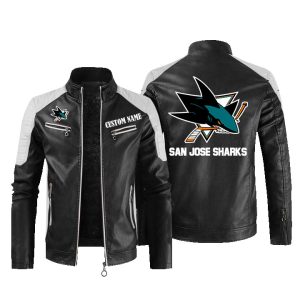 San Jose Sharks Custom Name Leather Jacket, Warm Jacket, Winter Outer Wear