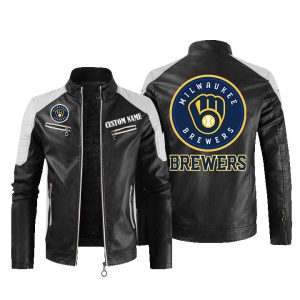 Milwaukee Brewers Custom Name Leather Jacket, Warm Jacket, Winter Outer Wear