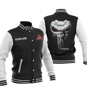 Custom Name Punisher Skull Fendt Varsity Jacket, Baseball Jacket, Warm Jacket, Winter Outer Wear