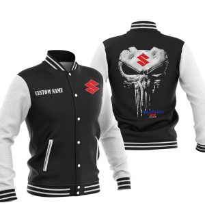 Custom Name Punisher Skull Gsx Varsity Jacket, Baseball Jacket, Warm Jacket, Winter Outer Wear