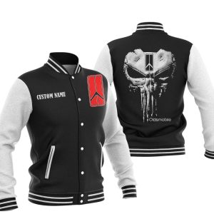 Custom Name Punisher Skull Oldsmobile Cutlass Varsity Jacket, Baseball Jacket, Warm Jacket, Winter Outer Wear