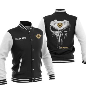 Custom Name Punisher Skull Scania V8 Varsity Jacket, Baseball Jacket, Warm Jacket, Winter Outer Wear