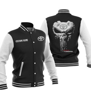 Custom Name Punisher Skull Toyota Tundra Varsity Jacket, Baseball Jacket, Warm Jacket, Winter Outer Wear