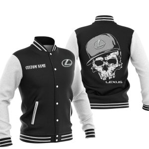 Custom Name Skull Design Lexus Varsity Jacket, Baseball Jacket, Warm Jacket, Winter Outer Wear