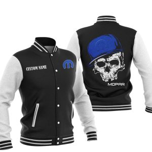 Custom Name Skull Design Mopar Varsity Jacket, Baseball Jacket, Warm Jacket, Winter Outer Wear