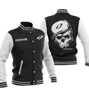 Custom Name Skull Design Niner Bikes Varsity Jacket, Baseball Jacket, Warm Jacket, Winter Outer Wear