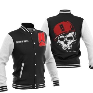 Custom Name Skull Design Oldsmobile Cutlass Varsity Jacket, Baseball Jacket, Warm Jacket, Winter Outer Wear