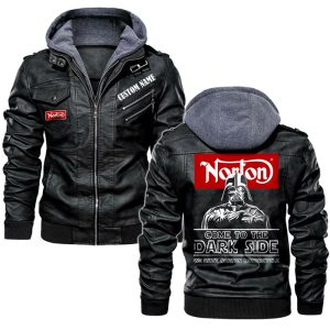 Come To The Dark Side Star War Norton Motorcycle Company Leather Jacket, Warm Jacket, Winter Outer Wear