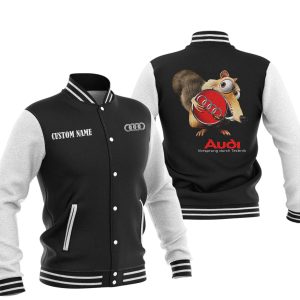 Scrat  Squirrel In Ice Age Audi-logo Varsity Jacket, Baseball Jacket, Warm Jacket, Winter Outer Wear