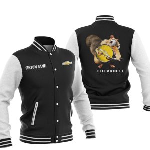 Scrat  Squirrel In Ice Age Chevrolet Varsity Jacket, Baseball Jacket, Warm Jacket, Winter Outer Wear
