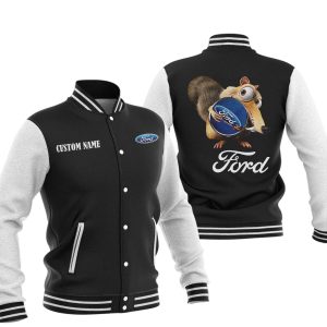 Scrat  Squirrel In Ice Age Ford Motor Company Varsity Jacket, Baseball Jacket, Warm Jacket, Winter Outer Wear