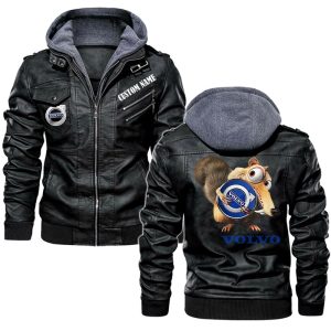 Scrat  Squirrel In Ice Age AB Volvo Leather Jacket, Warm Jacket, Winter Outer Wear
